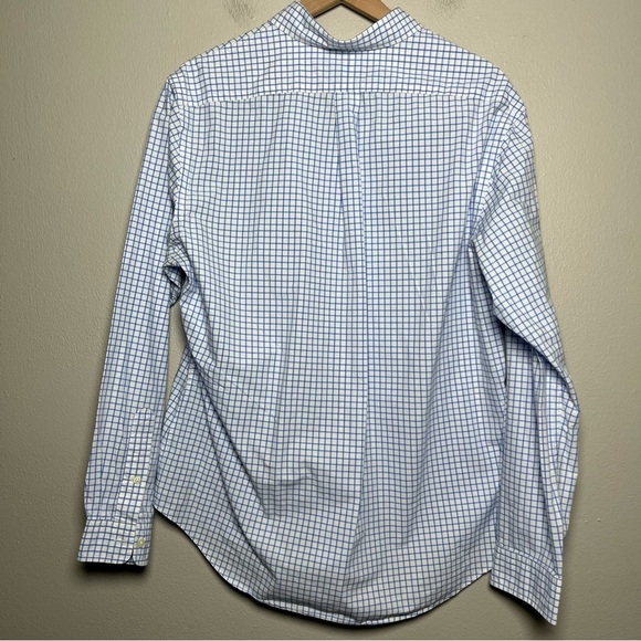 Ralph Lauren Men Button Down Shirt XL White Blue Windowpane Plaid‎ Long Sleeve - Picture 5 of 8